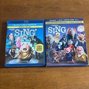 Sing and Sing 2 Blu-ray and DVD Set